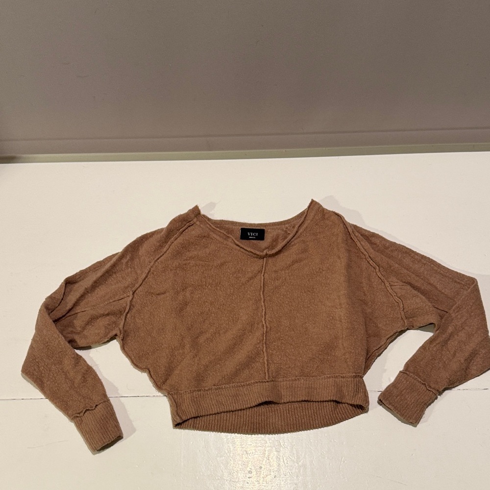 Vici Tan Crew Neck Sweater